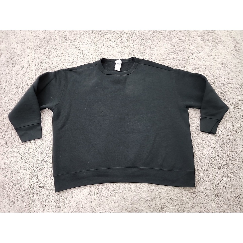 Fruit of the Loom Sweatshirt Mens 2XL Black Good Pullover Fleece Crew Neck Solid